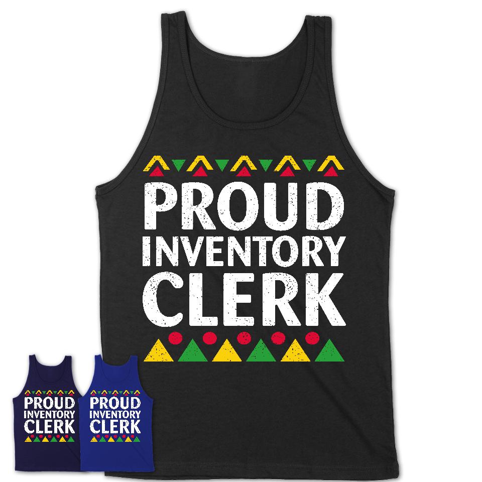 Proud Inventory Clerk Africa Pride Black History Month T-Shirt