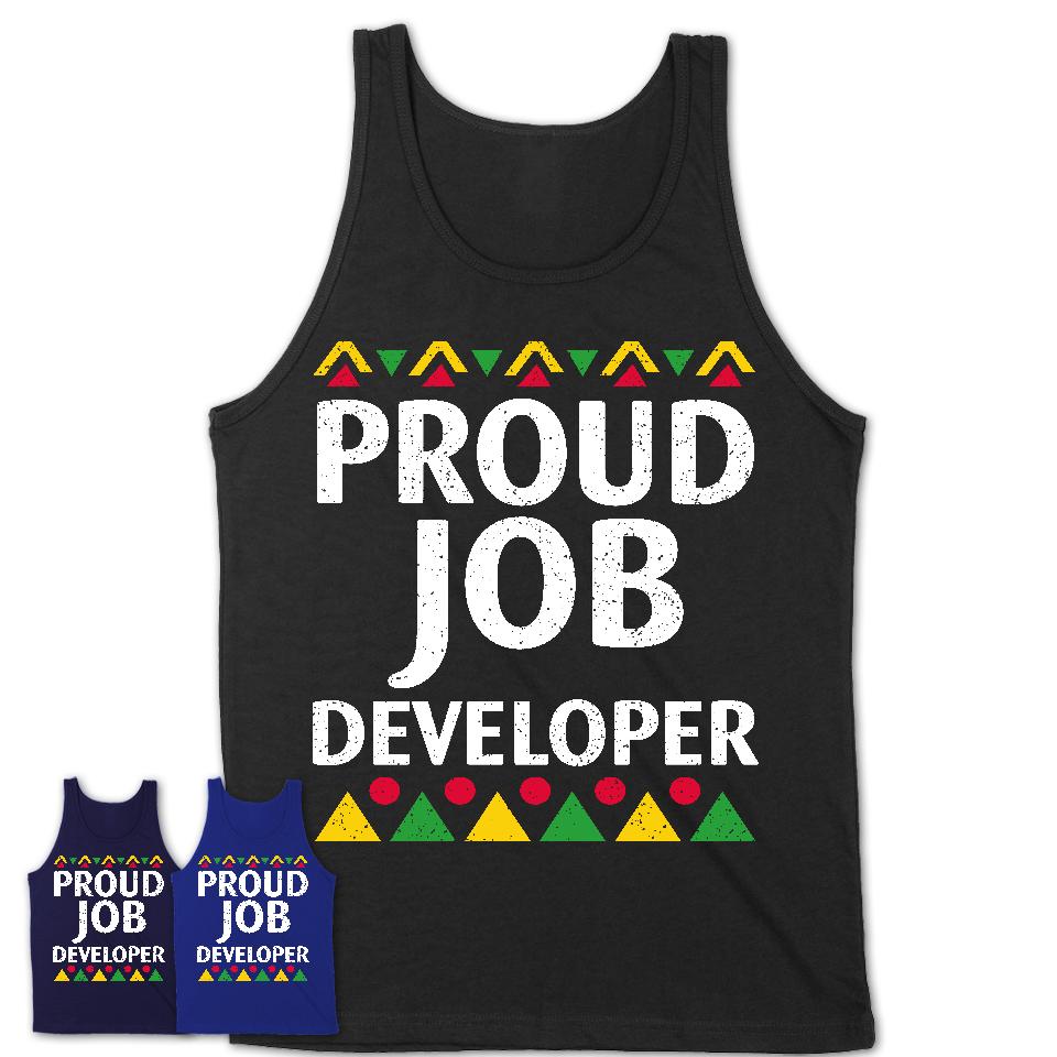 Proud Job Developer Africa Pride Black History Month T-Shirt