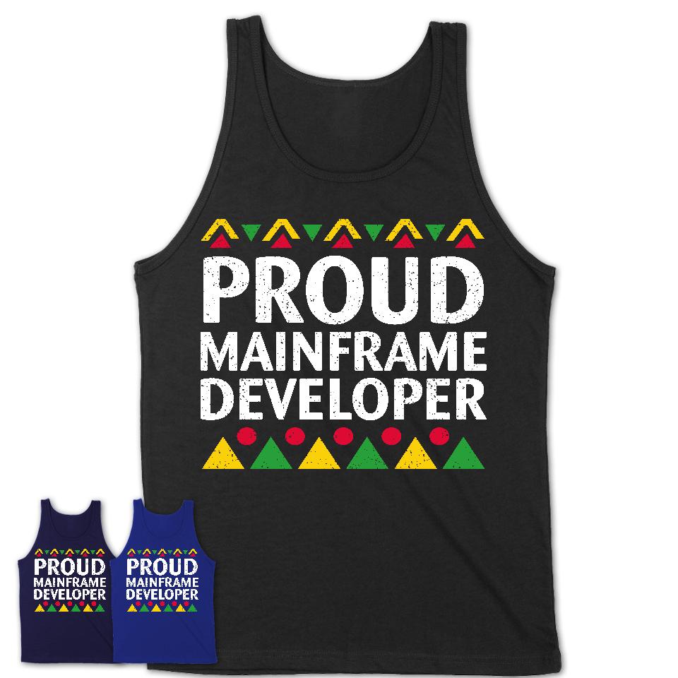 Proud Mainframe Developer Africa Pride Black History Month T-Shirt