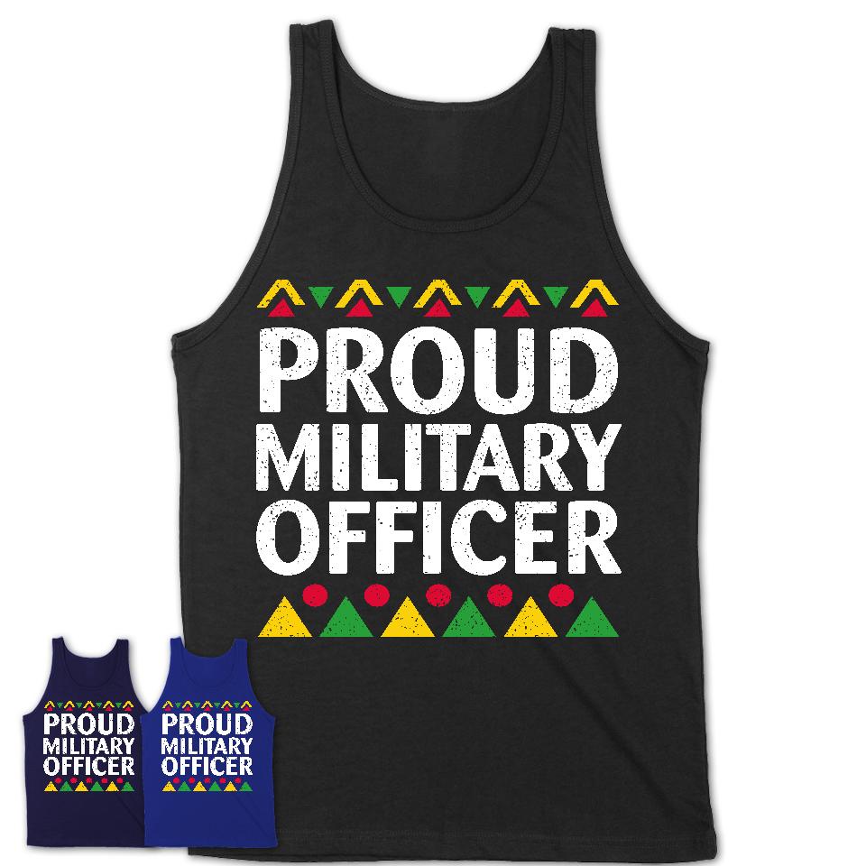 Proud Military Officer Africa Pride Black History Month T-Shirt