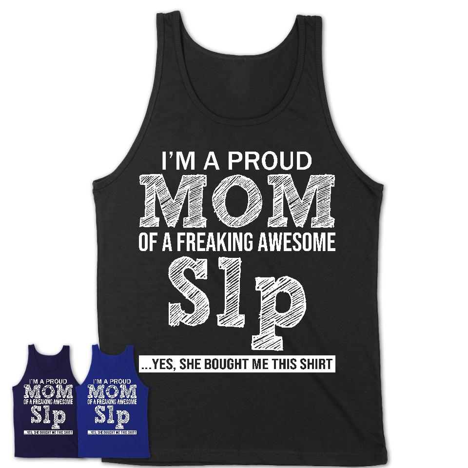 Proud Mom of A Freaking Awesome Daughter Slp Shirt, Mother Day Gift from Daughter, Funny Shirt For Mom