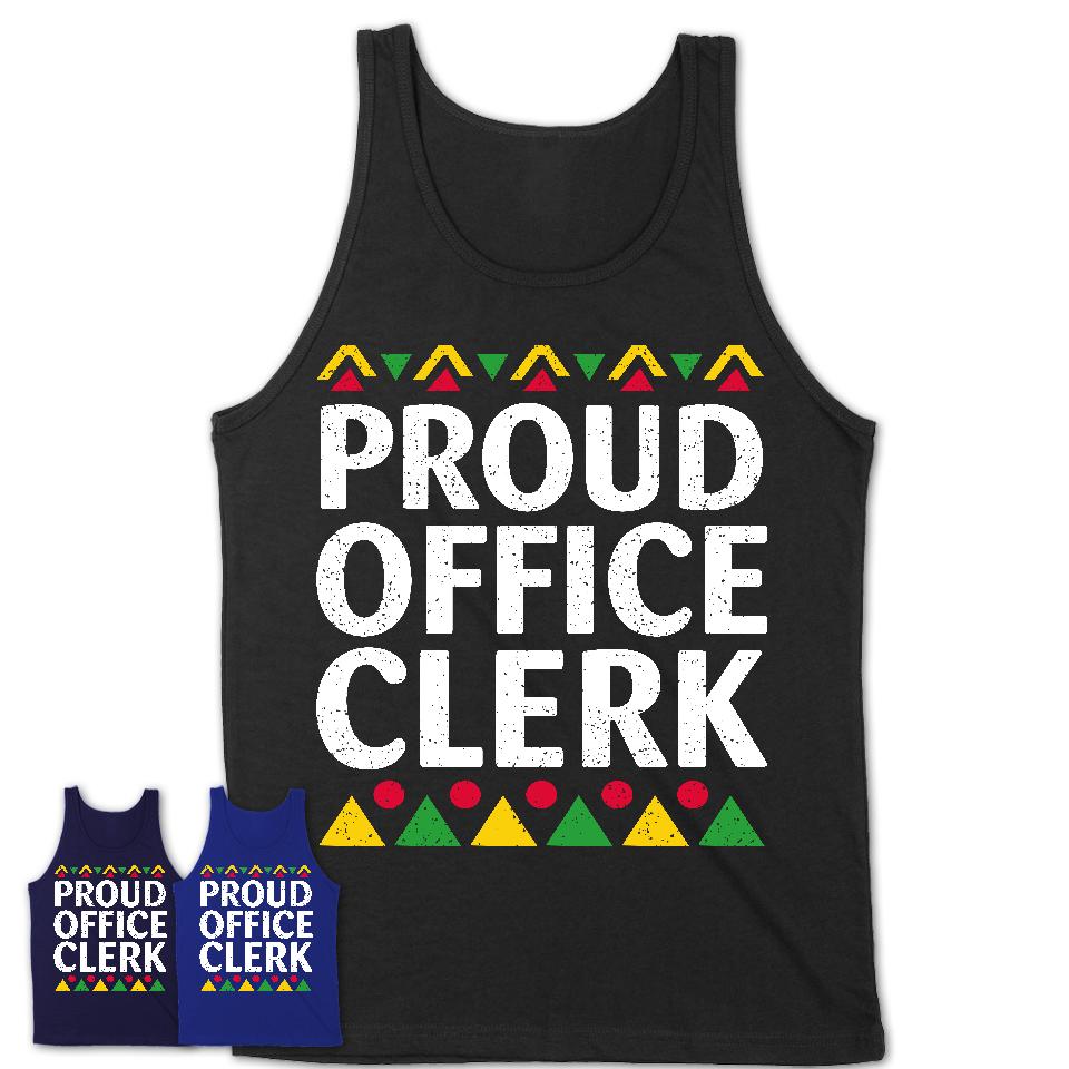 Proud Office Clerk Africa Pride Black History Month T-Shirt