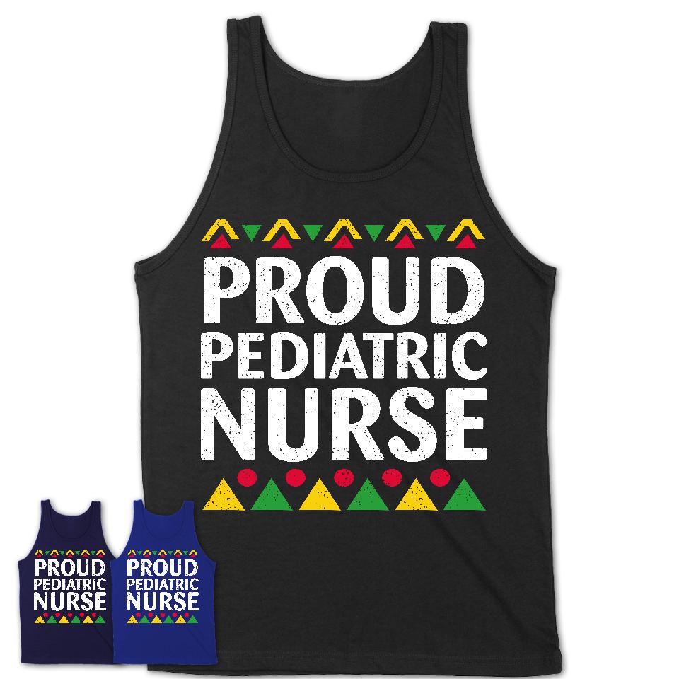 Proud Pediatric Nurse Africa Pride Black History Month T-Shirt