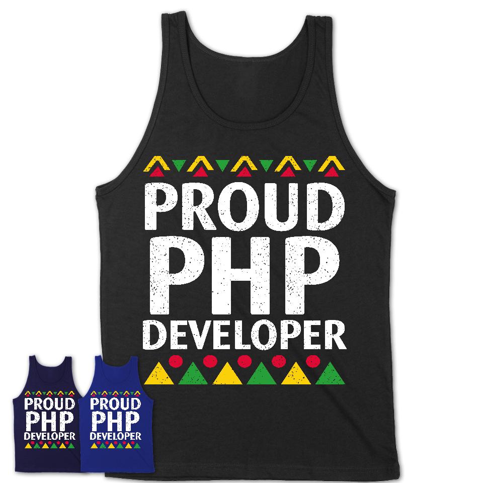 Proud Php Developer Africa Pride Black History Month T-Shirt