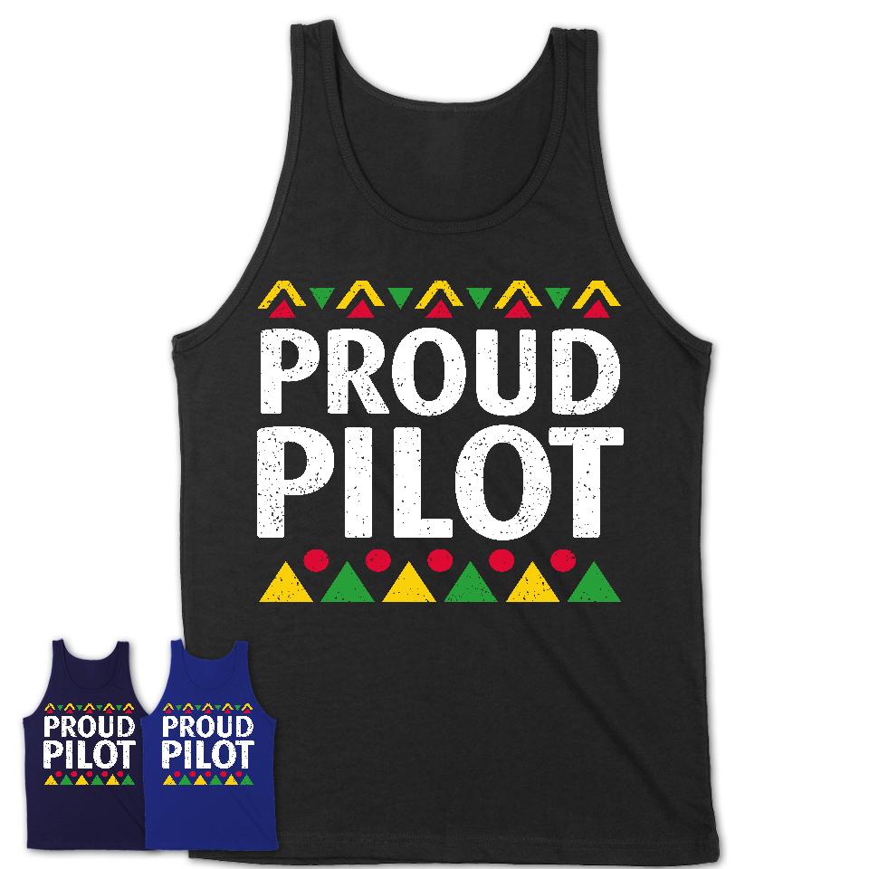 Proud Pilot Africa Pride Black History Month T-Shirt