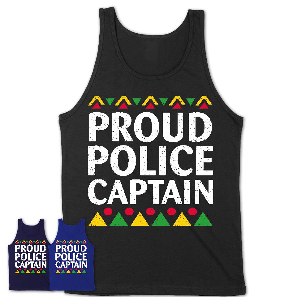 Proud Police Captain Africa Pride Black History Month T-Shirt