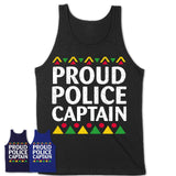 Proud Police Captain Africa Pride Black History Month T-Shirt