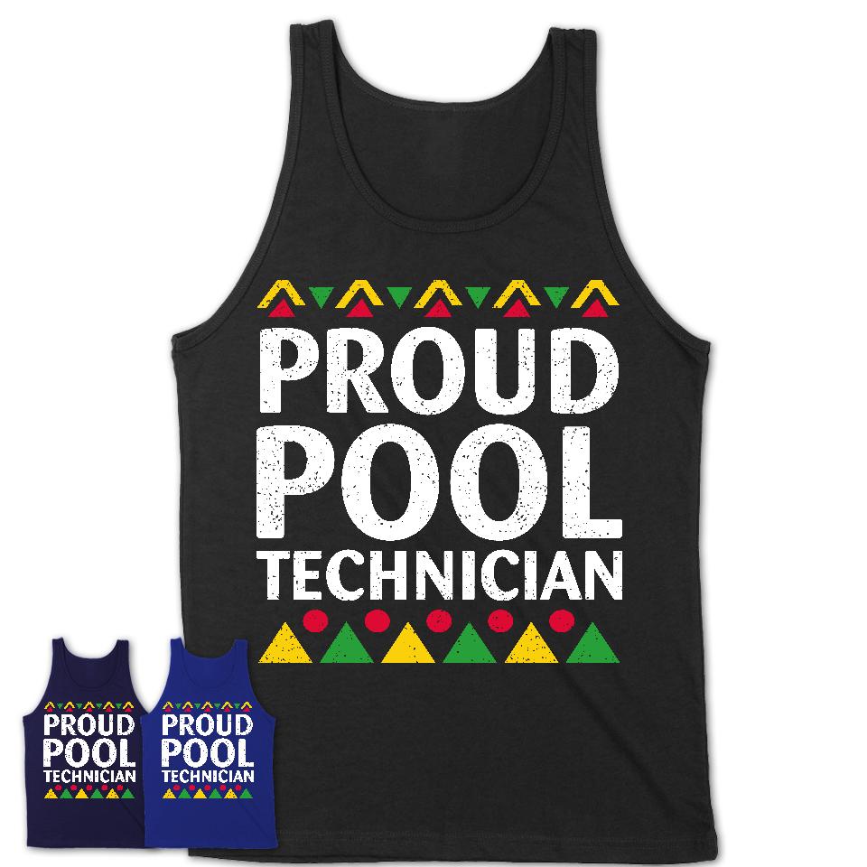 Proud Pool Technician Africa Pride Black History Month T-Shirt