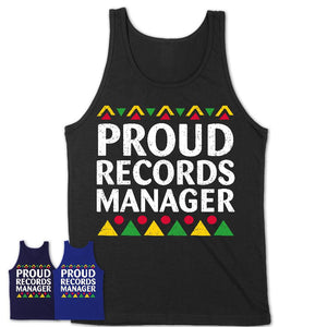 Proud Records Manager Africa Pride Black History Month T-Shirt