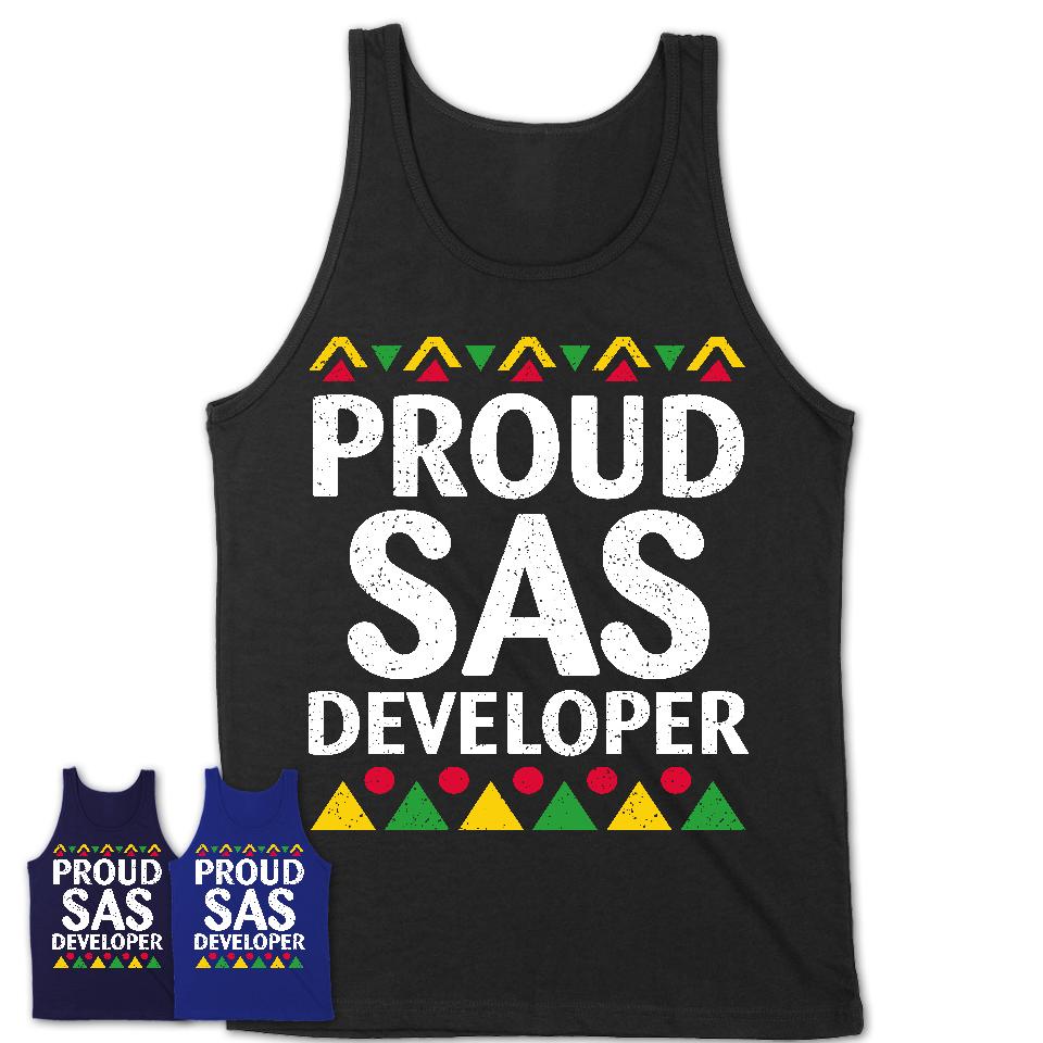 Proud Sas Developer Africa Pride Black History Month T-Shirt