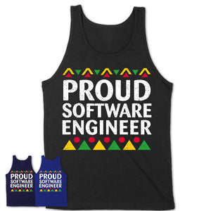 Proud Software Engineer Africa Pride Black History Month T-Shirt