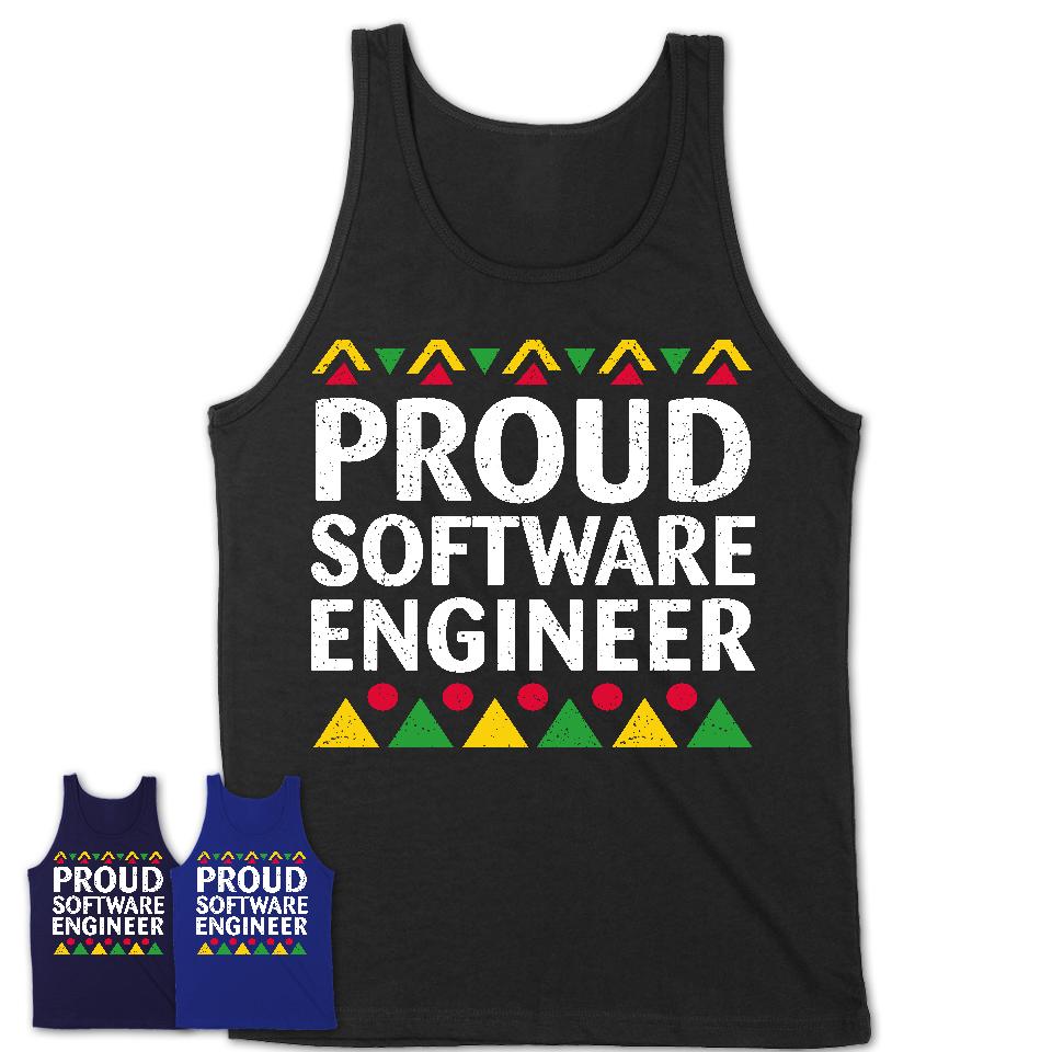 Proud Software Engineer Africa Pride Black History Month T-Shirt