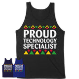 Proud Technology Specialist Africa Pride Black History Month T-Shirt