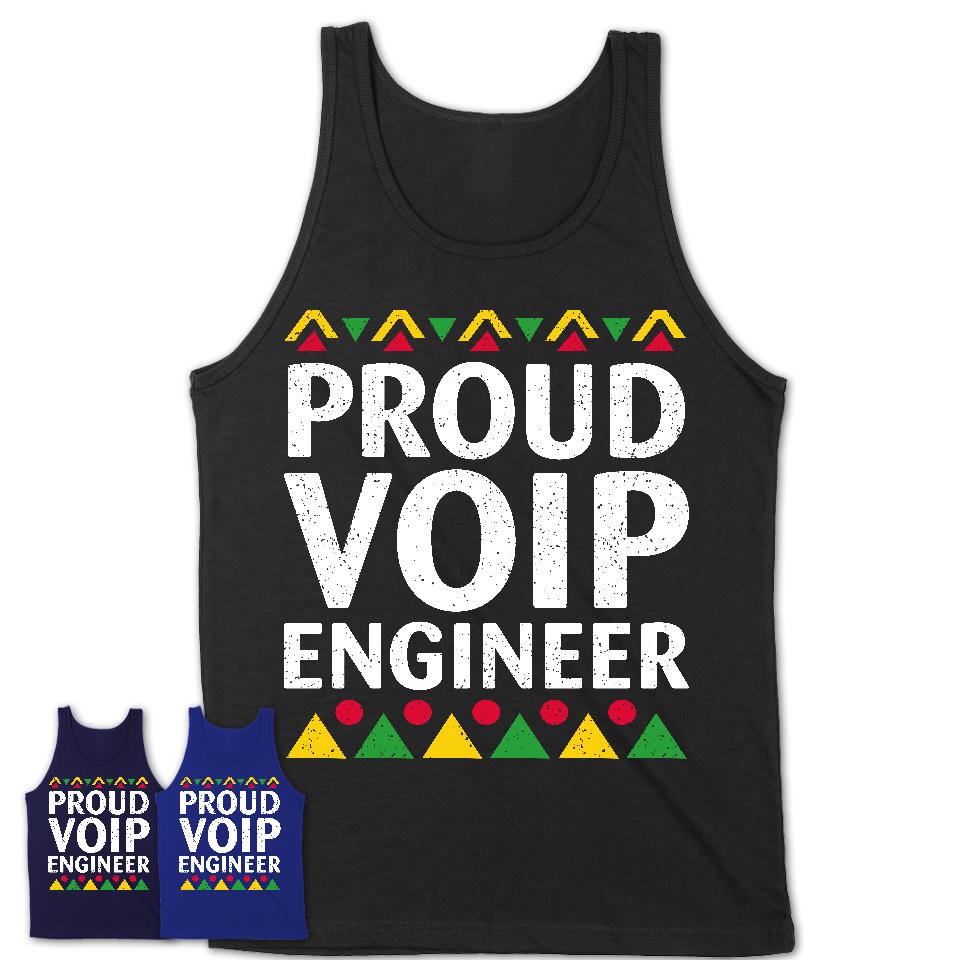 Proud Voip Engineer Africa Pride Black History Month T-Shirt