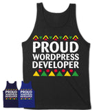 Proud Wordpress Developer Africa Pride Black History Month T-Shirt