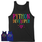 Python Developer Rainbow Lettering Heart Shirt, Employee Appreciation Gifts