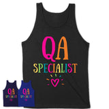 Qa Specialist Rainbow Lettering Heart Shirt, Employee Appreciation Gifts