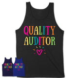 Quality Auditor Rainbow Lettering Heart Shirt, Employee Appreciation Gifts
