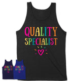Quality Specialist Rainbow Lettering Heart Shirt, Employee Appreciation Gifts