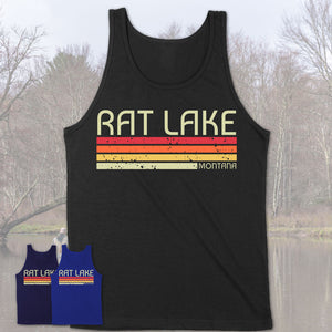 Rat Lake Montana Funny Fishing Camping Summer Retro Gift T-Shirt
