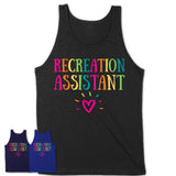 Recreation Assistant Rainbow Lettering Heart Shirt, Employee Appreciation Gifts