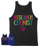 Research Chemist Rainbow Lettering Heart Shirt, Employee Appreciation Gifts