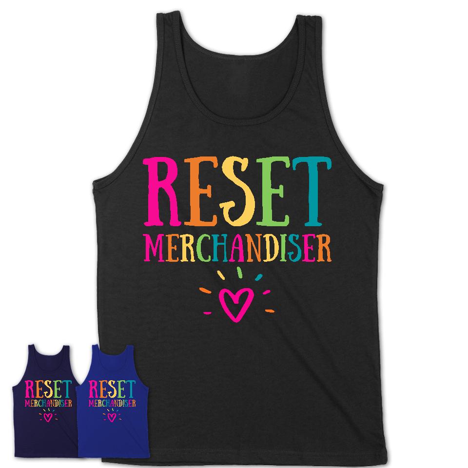 Reset Merchandiser Rainbow Lettering Heart Shirt, Employee Appreciation Gifts