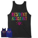 Resident Assistant Rainbow Lettering Heart Shirt, Employee Appreciation Gifts