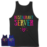 Restaurant Server Rainbow Lettering Heart Shirt, Employee Appreciation Gifts