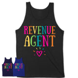 Revenue Agent Rainbow Lettering Heart Shirt, Employee Appreciation Gifts
