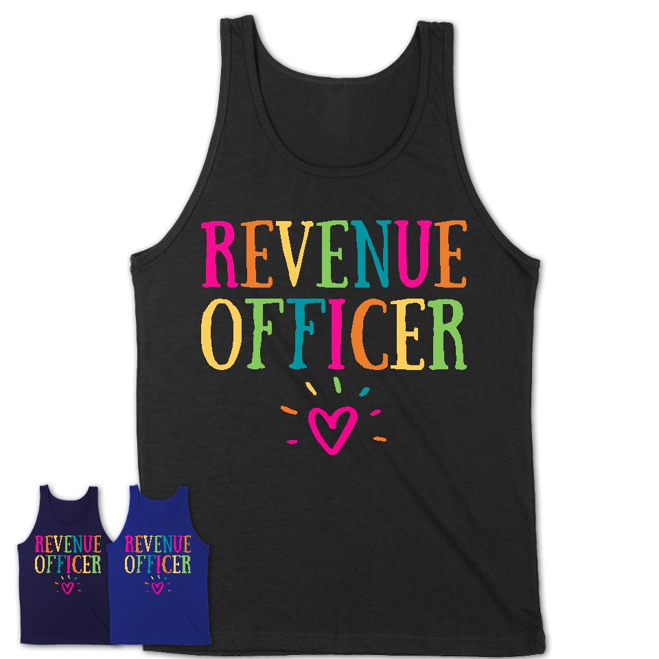 Revenue Officer Rainbow Lettering Heart Shirt, Employee Appreciation Gifts