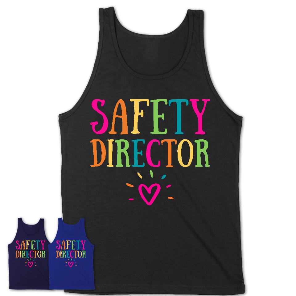 Safety Director Rainbow Lettering Heart Shirt, Employee Appreciation Gifts
