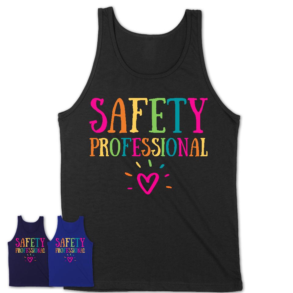 Safety Professional Rainbow Lettering Heart Shirt, Employee Appreciation Gifts