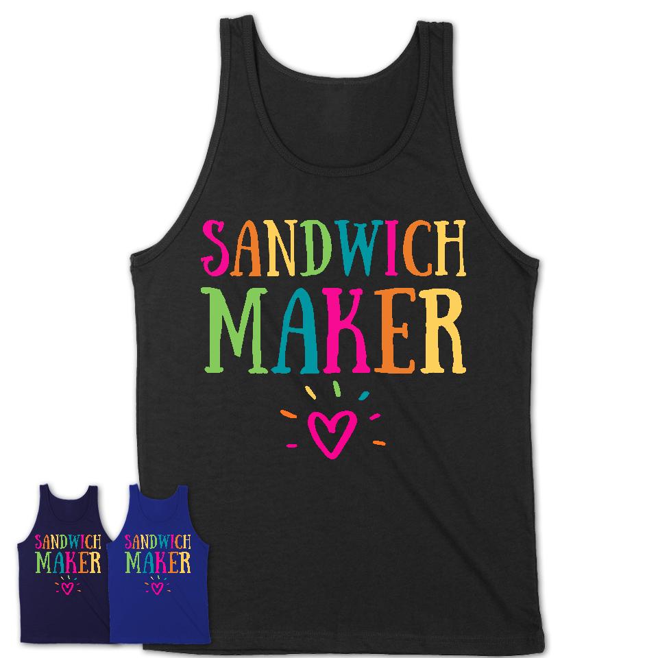 Sandwich Maker Rainbow Lettering Heart Shirt, Employee Appreciation Gifts
