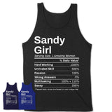 Sandy Girl Utah Nutrition Facts Proud Vintage Sport Born Living City Home Roots USA Gift Women T-Shirt