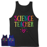 Science Teacher Rainbow Lettering Heart Shirt, Employee Appreciation Gifts