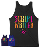 Script Writer Rainbow Lettering Heart Shirt, Employee Appreciation Gifts