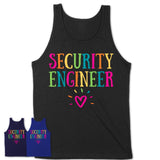 Security Engineer Rainbow Lettering Heart Shirt, Employee Appreciation Gifts