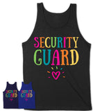 Security Guard Rainbow Lettering Heart Shirt, Employee Appreciation Gifts