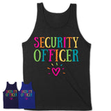 Security Officer Rainbow Lettering Heart Shirt, Employee Appreciation Gifts