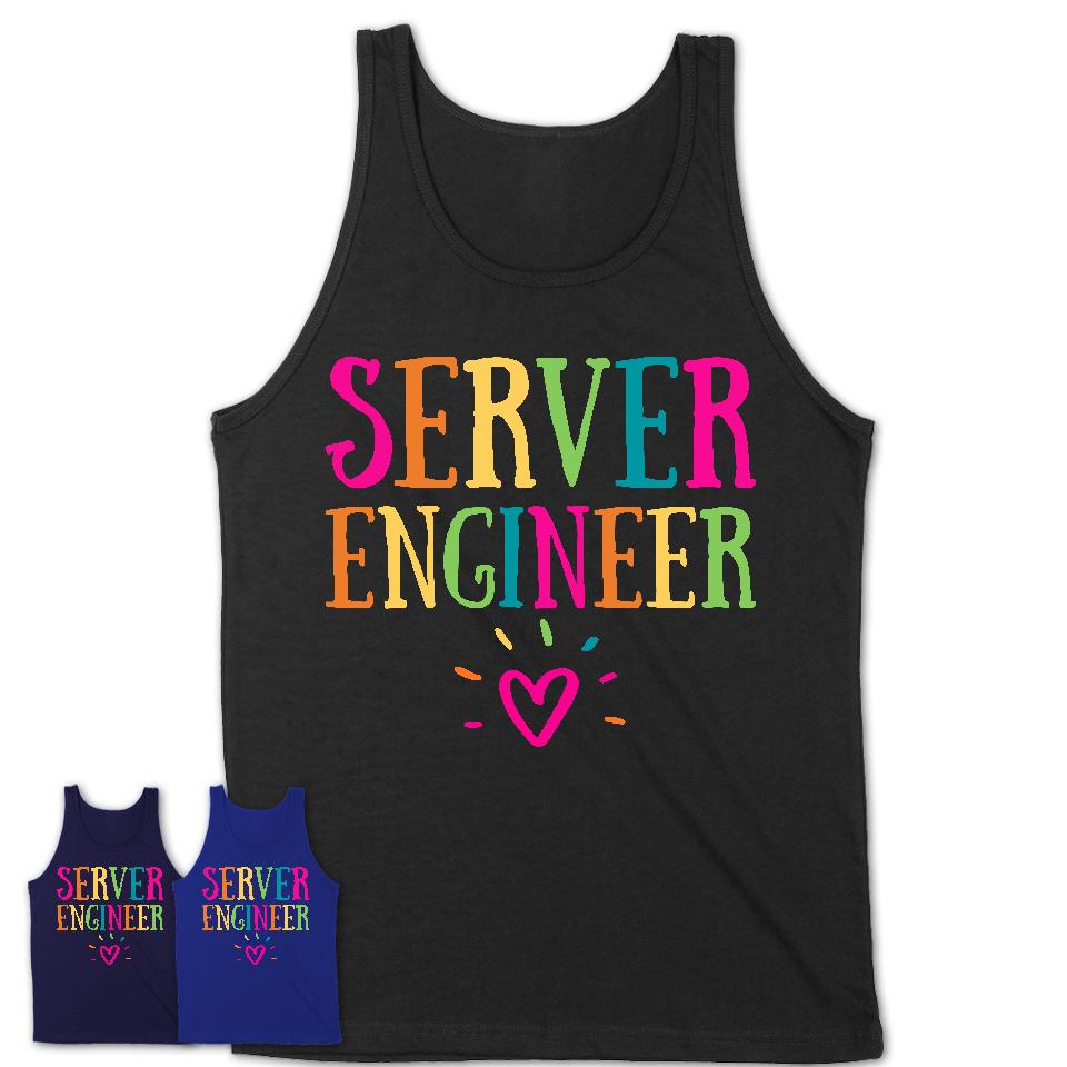 Server Engineer Rainbow Lettering Heart Shirt, Employee Appreciation Gifts