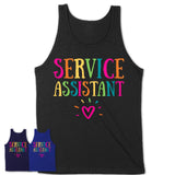 Service Assistant Rainbow Lettering Heart Shirt, Employee Appreciation Gifts