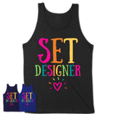 Set Designer Rainbow Lettering Heart Shirt, Employee Appreciation Gifts