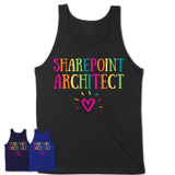 Sharepoint Architect Rainbow Lettering Heart Shirt, Employee Appreciation Gifts