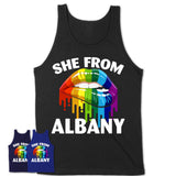 She From Albany New York T-Shirt LGBT Pride Sexy Lips Gift Shirt