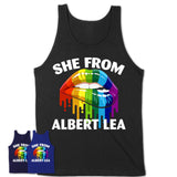 She From Albert Lea Minnesota T-Shirt LGBT Pride Sexy Lips Gift Shirt