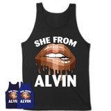 She From Alvin Texas T-Shirt Black Lives Matter Sexy Lips Girl Shirt