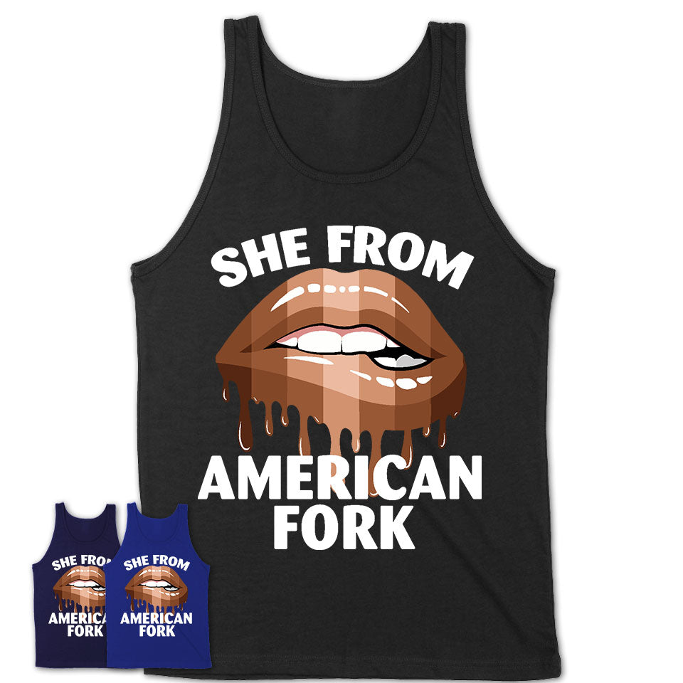 She From American Fork Utah T-Shirt Black Lives Matter Sexy Lips Girl Shirt