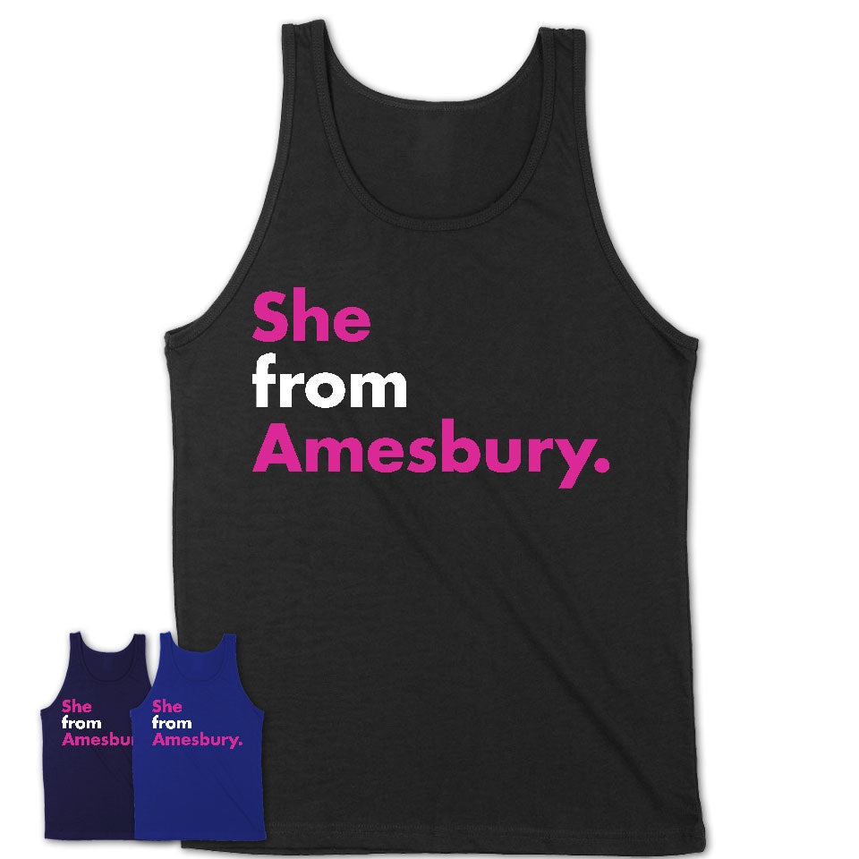 She From Amesbury Shirt Massachusetts State Birthday Gift For Her