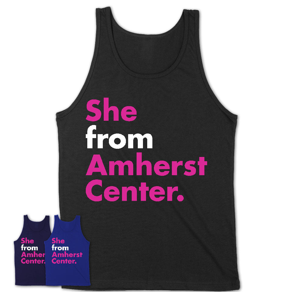 She From Amherst Center Shirt Massachusetts State Birthday Gift For Her